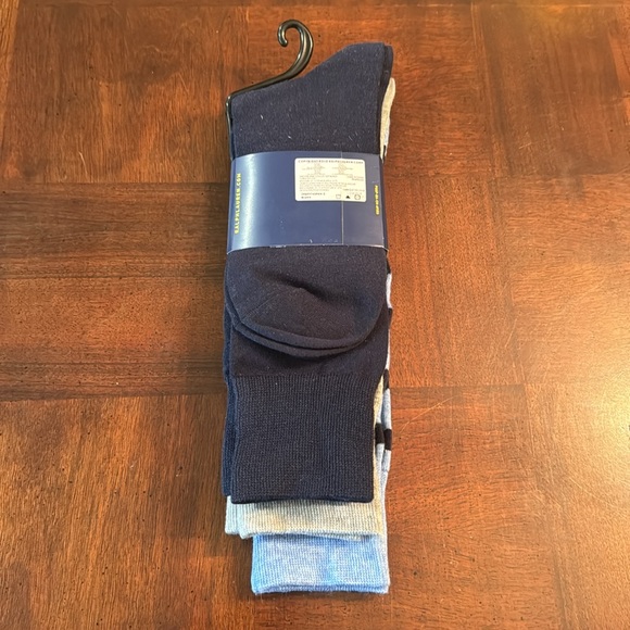 Ralph Lauren POLO Socks 3 pairs New Black Grey and Blue Stripe - Picture 2 of 8